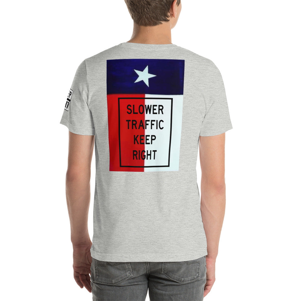 SLOWER TRAFFIC KEEP RIGHT TX FLAG