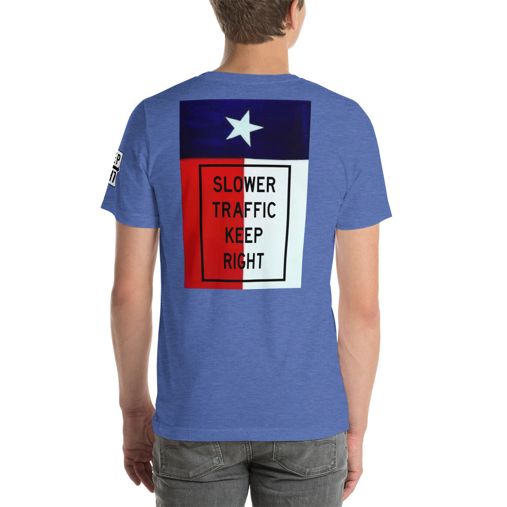 SLOWER TRAFFIC KEEP RIGHT TX FLAG