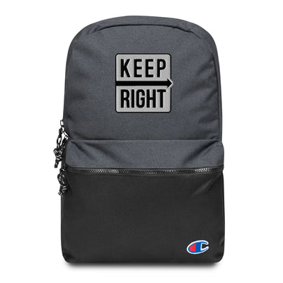 Embroidered KEEP RIGHT Champion Backpack