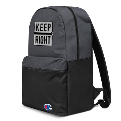 Embroidered KEEP RIGHT Champion Backpack