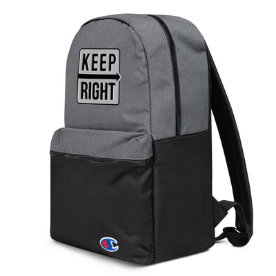 Embroidered KEEP RIGHT Champion Backpack