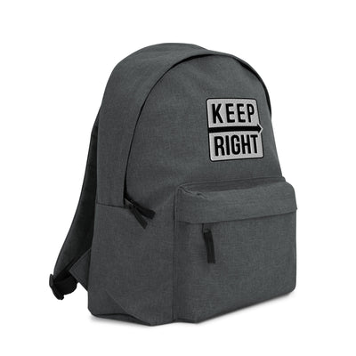 Embroidered KEEP RIGHT Backpack