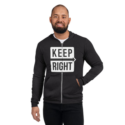 KEEP RIGHT ZIP HOODIE