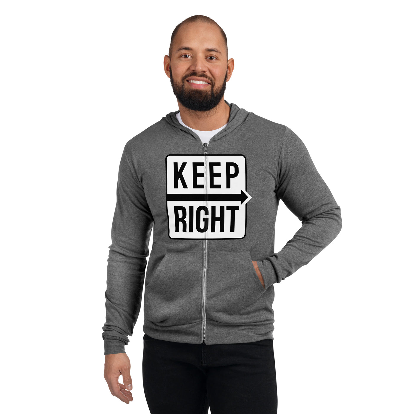 KEEP RIGHT ZIP HOODIE