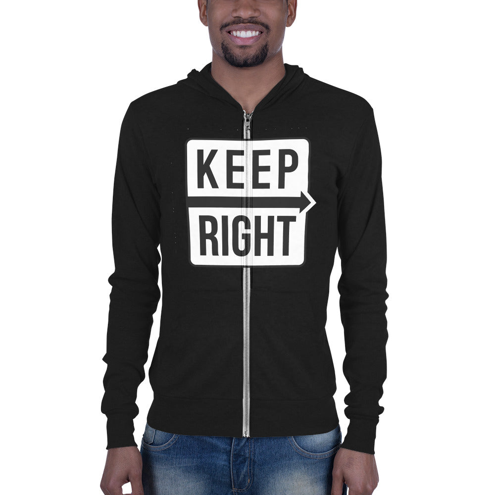 KEEP RIGHT FRONT ZIP HOODIE